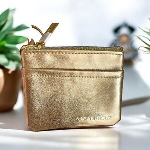 Starbucks Gold Card or Coin Purse with keychain attachment NWOT